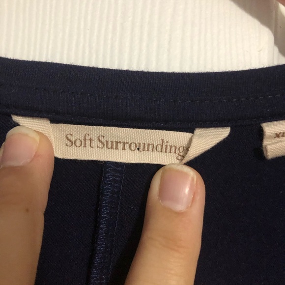 Soft surroundings blue tunic shirt wit faux sheer shirt hem women’s plus size XL - Picture 5 of 9